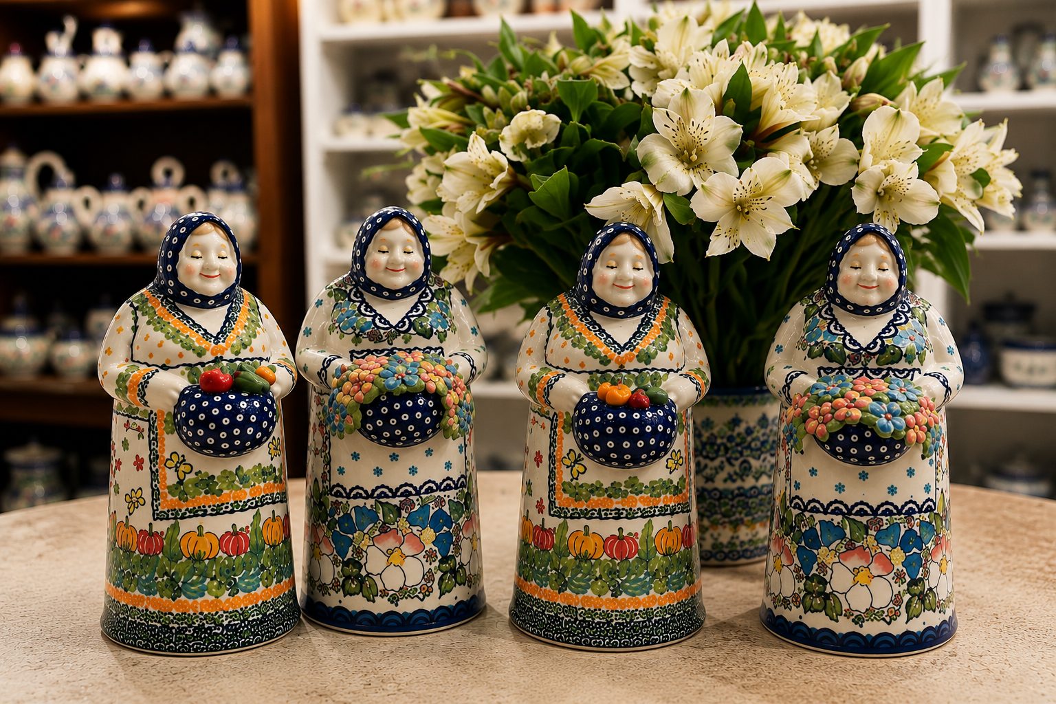 Ceramic figurines in our Krakow showroom